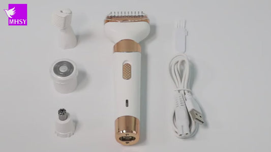 Hoey 4 in 1 Electric Razors for Women, Shaver for Women, Trimmer for Women, Lady Electric Bikini Shaver for Women Pubic Hair,Portable Rechargeable Women Face Shavers for Face, Underarm and Legs