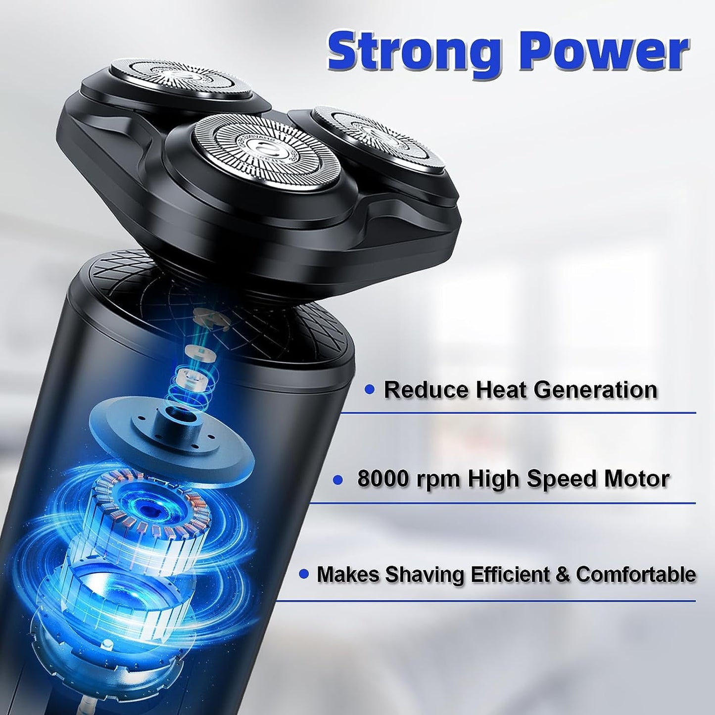 Hoey Electric Shaver Razor for Men, 3 in 1 Men’s Cordless LED Display IPX7 Waterproof Facial Nose Hair Beard Trimmer Grooming Haircut Kit with Wet Dry Rechargeable Use