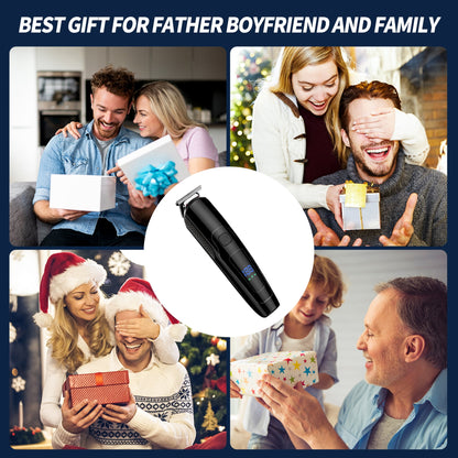 Hair Clipper for Men, All in One Grooming Kit IPX7 Waterproof, Cordless Electric Beard Trimmer, USB Rechargeable Body Mustache Nose Ear Facial Cutting Groomer for Wet/Dry W/ LED Display